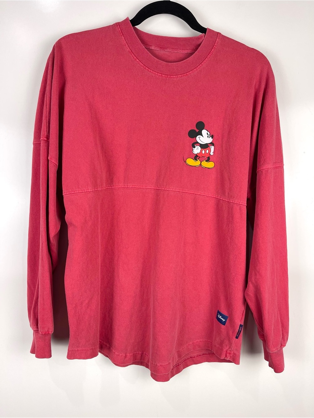 Disney Spirit Jersey Mickey Mouse Size XS Classic Red Black Long Sleeve Unisex